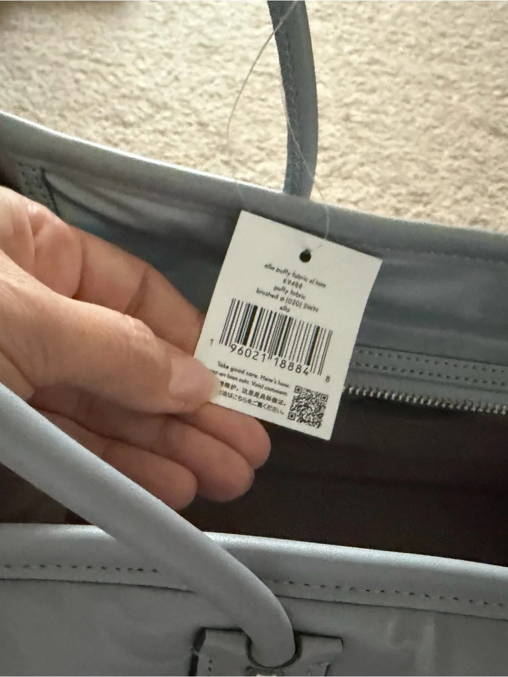 kate spade Silver Quilted Puffer Tote